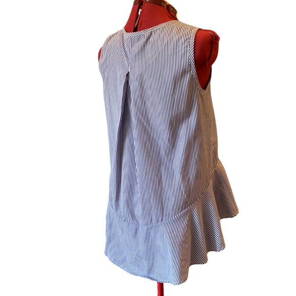 ENGLISH FACTORY - 2 pcs layered sweater  Gray knit Peplum blue white under Small - Picture 2 of 11